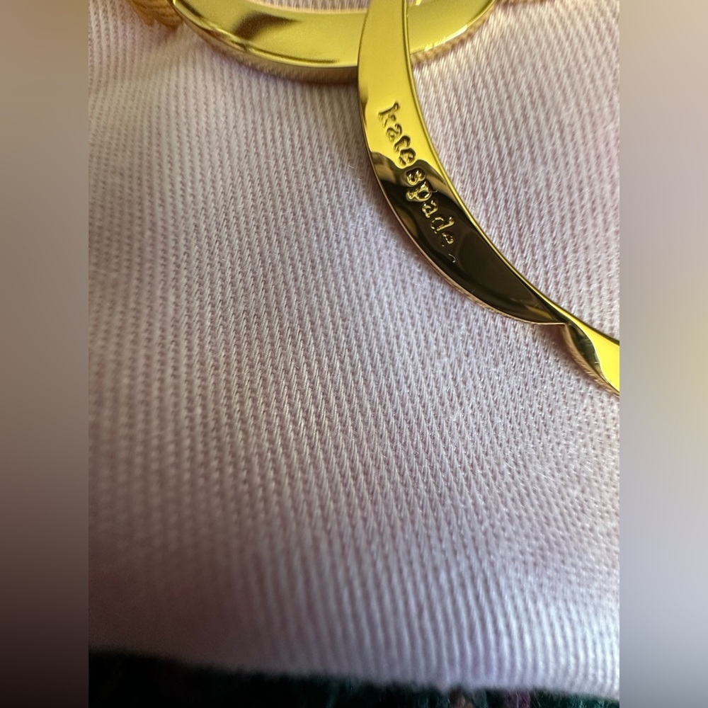 RARE Kate Spade NWT Sliced Scallop Enamel Large Hoop Earrings - Picture 10 of 15